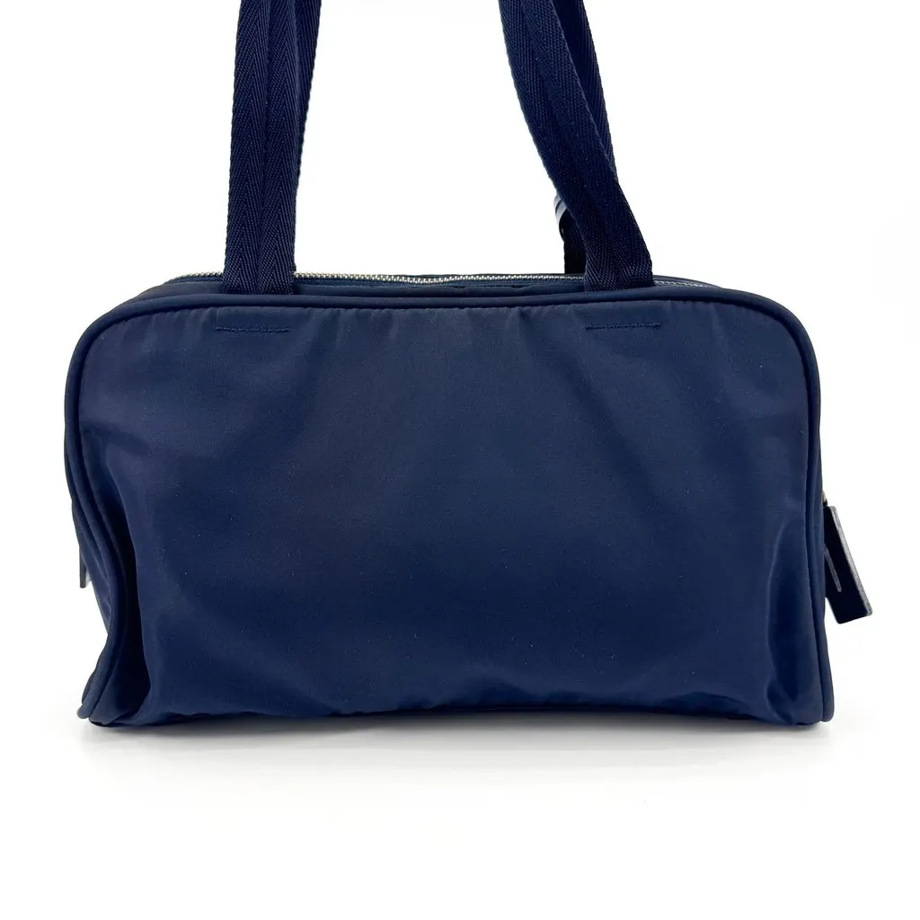 Prada Tessuto Nylon Shoulder Bag Navy Navy Polyamide Fair - Back View