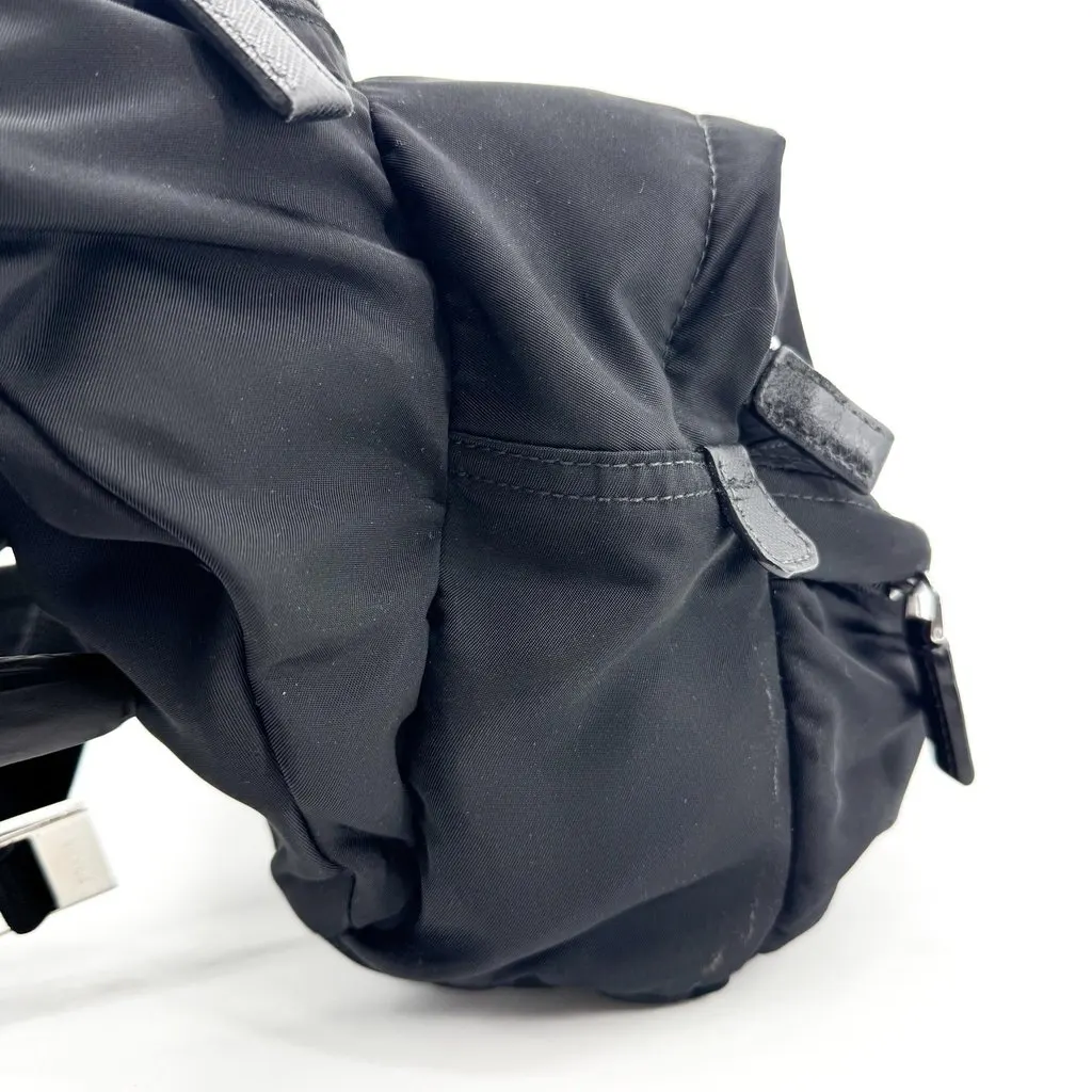 Prada Re-Nylon Belt Bag Black Black Polyamide Good - Inside View