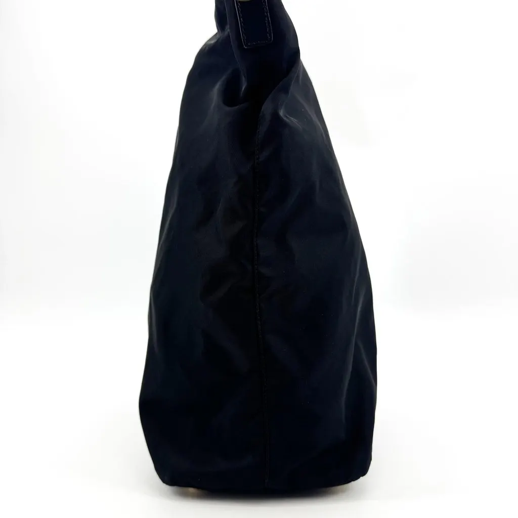 Prada Re-Nylon and Saffiano Leather Tote Bag Black Gold Black Polyamide Very good - Box View