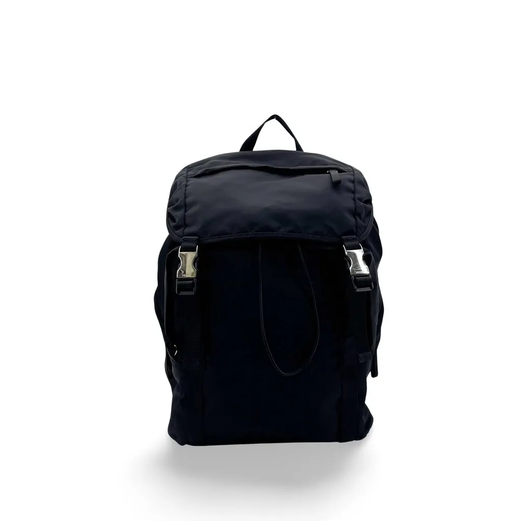 Prada Re-Nylon Backpack Black Black Polyamide Very good - Front View