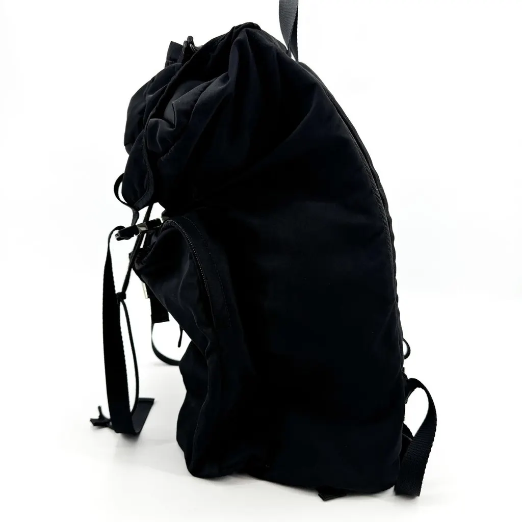 Prada Re-Nylon Backpack Black Black Polyamide Good - Back View