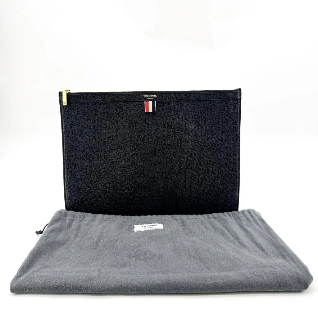 Thom Browne Pebble Grain Leather Document Holder Large Navy Navy Leather Very good - Back View