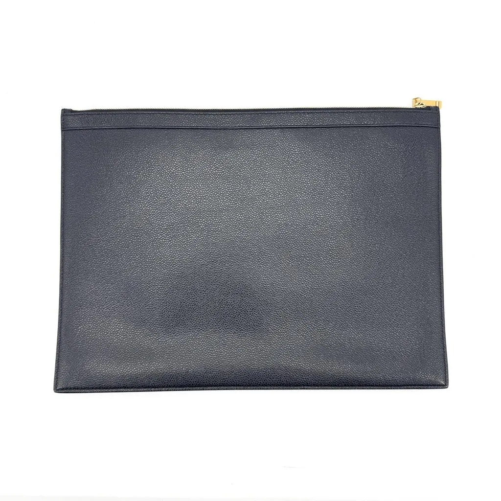 Thom Browne Pebble Grain Leather Document Holder Large Navy Navy Leather Very good - Inside View