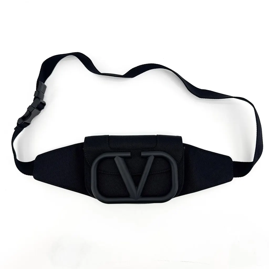 Valentino Garavani VLogo Signature Canvas Belt Bag Black Black Canvas Very good - Inside View