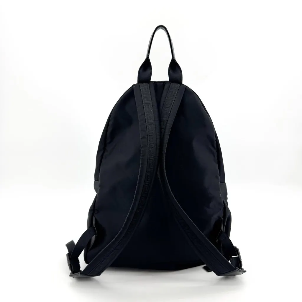 Versace La Medusa Nylon Backpack Black Black Polyamide Fair - Back View