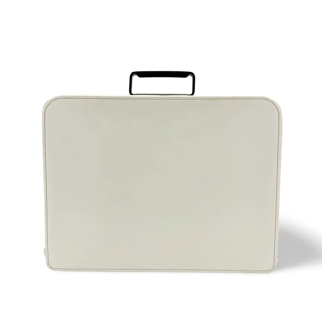 Valextra Premier Briefcase White Black Plastic Good - Front View