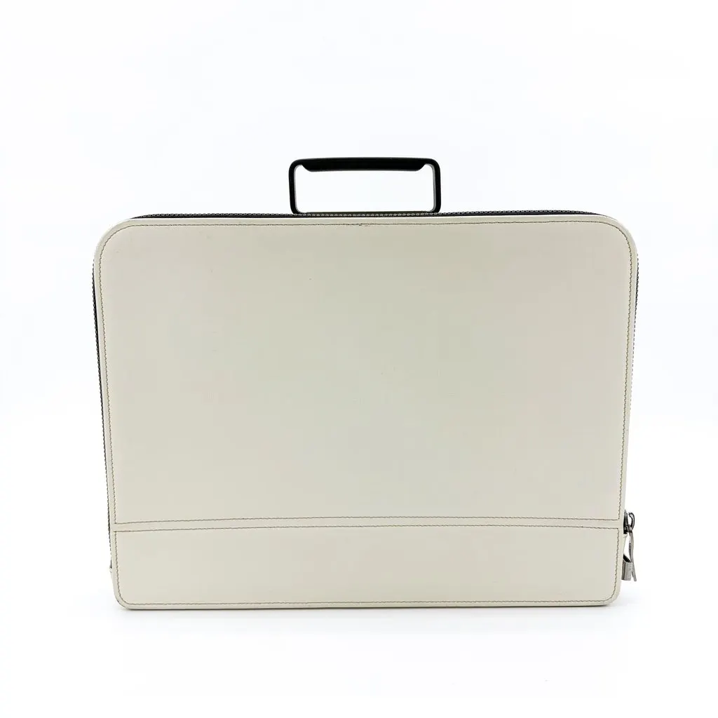 Valextra Premier Briefcase White Black Plastic Good - Back View