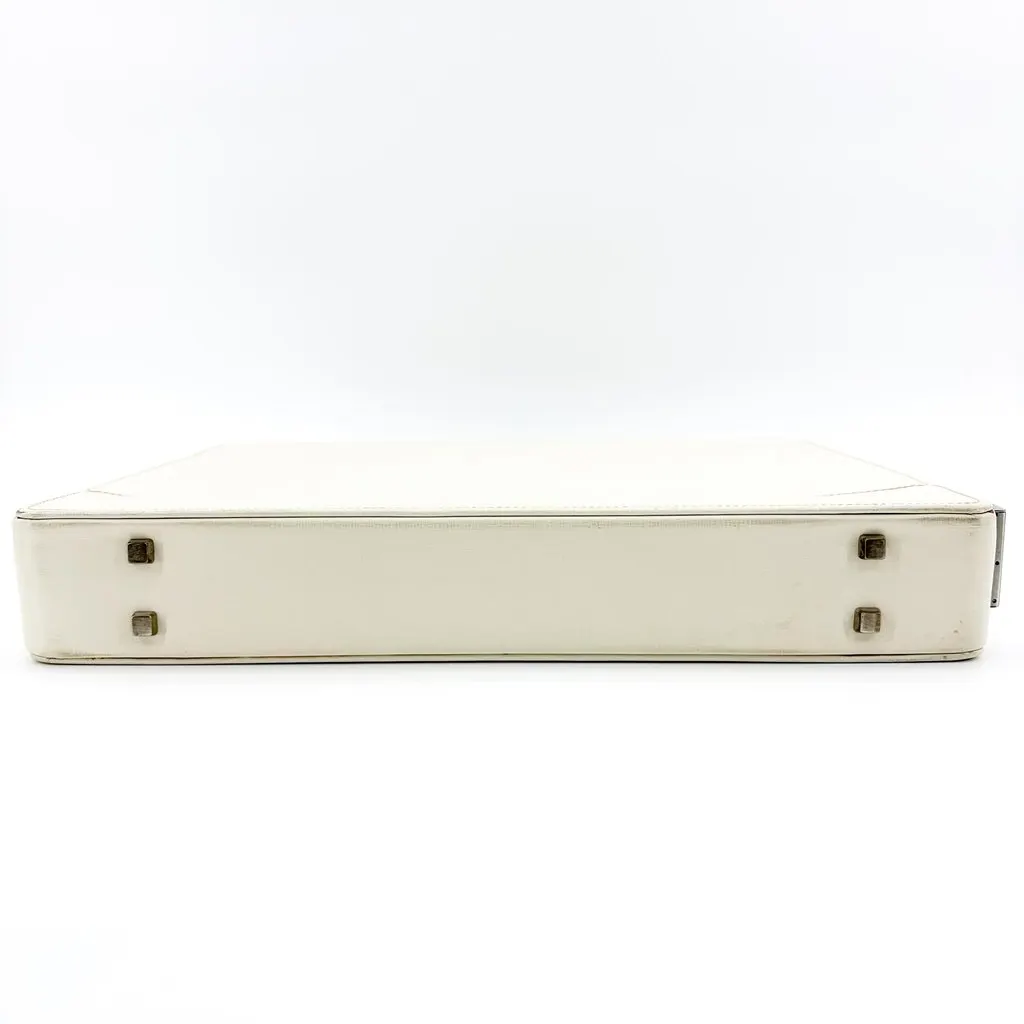 Valextra Premier Briefcase White Black Plastic Good - Box View