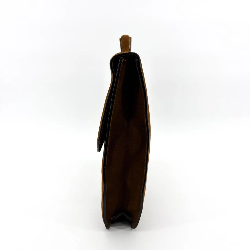 Valextra Suede Briefcase Brown Brown Suede Good - Inside View