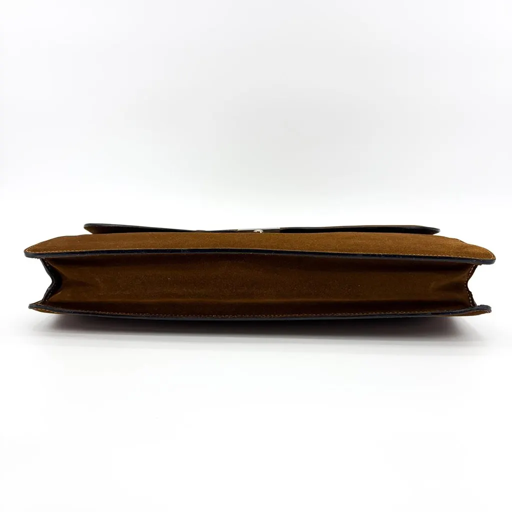 Valextra Suede Briefcase Brown Brown Suede Good - Box View