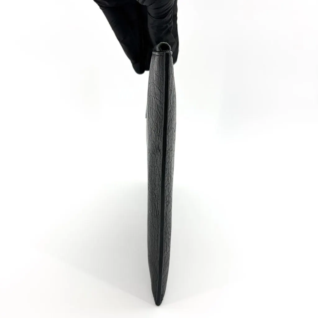 Saint Laurent Monogram Document Case Crocodile Embossed Black Black Leather Very good - Model View