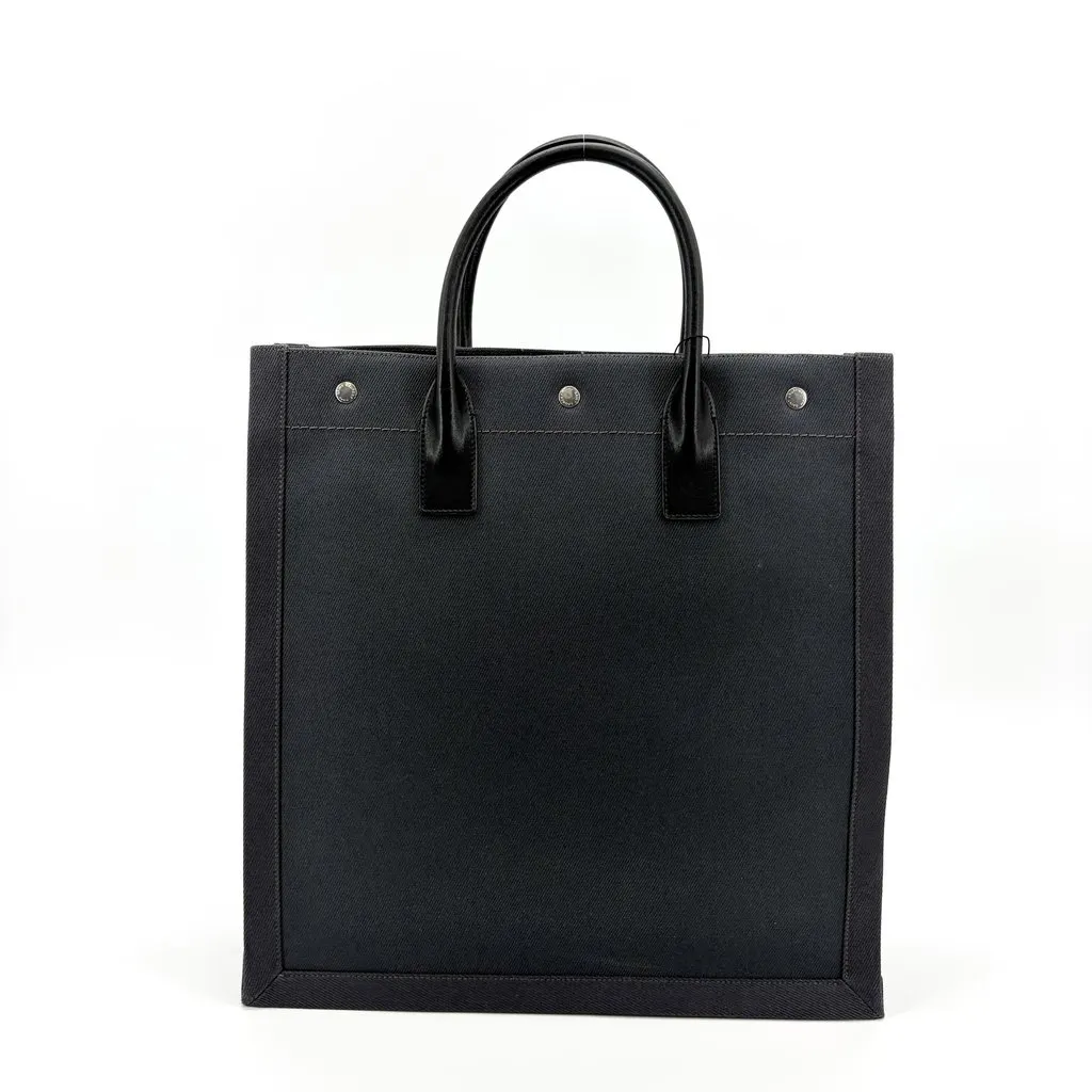 Saint Laurent Rive Gauche North/South Tote Bag Black Canvas Black Canvas Very good - Inside View