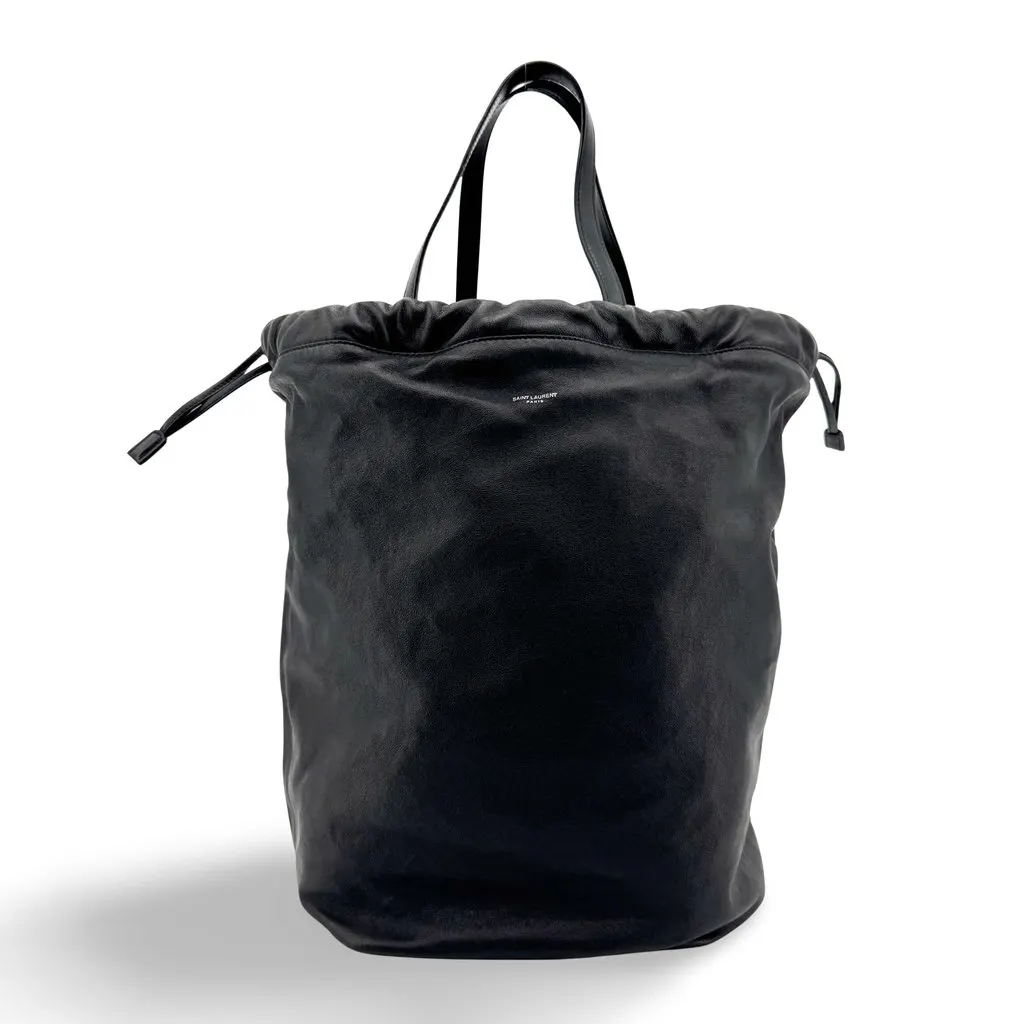 Saint Laurent Teddy Shopping Bag Black Black Canvas Very good - Front View