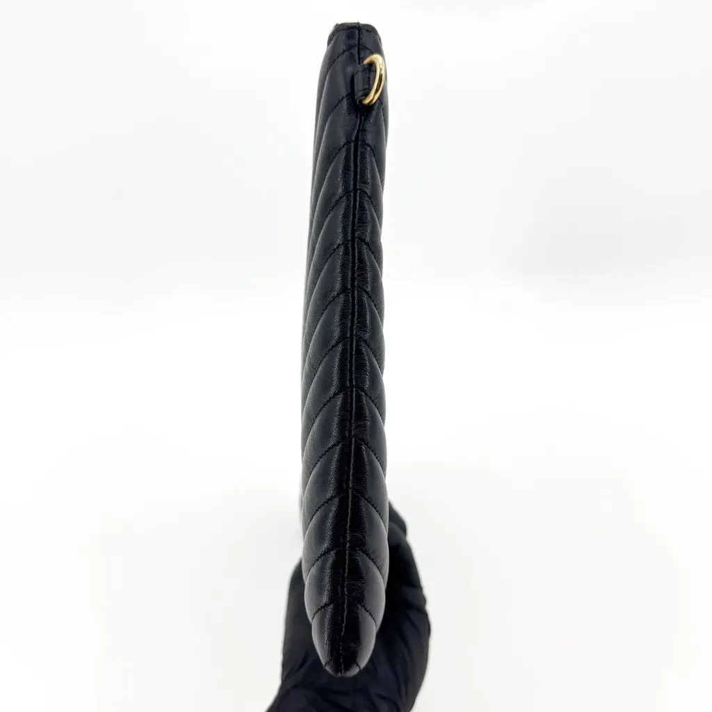 Saint Laurent Monogram Matelasse Large Pouch Black Gold Black Leather Good - Model View