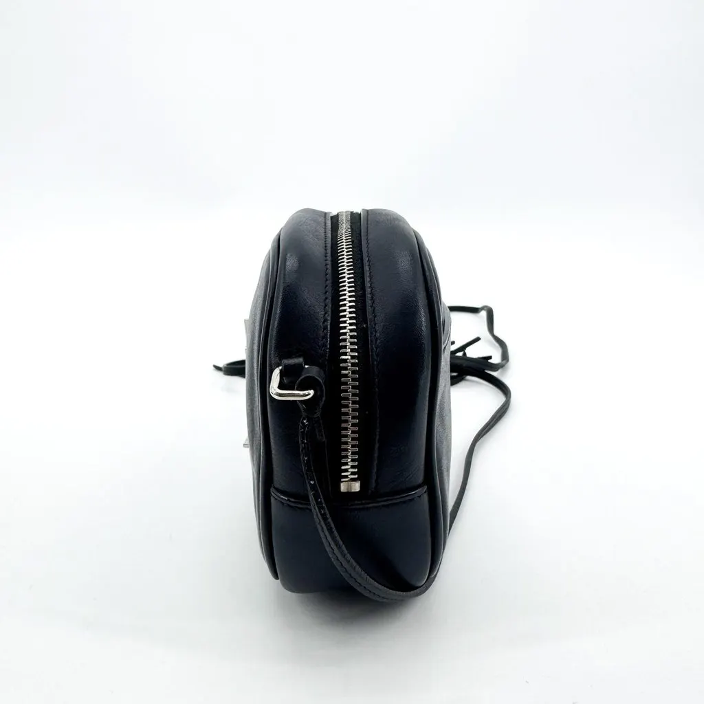 Saint Laurent Baby Lou Belt Bag Leather Silver Black Black Leather Good - Model View