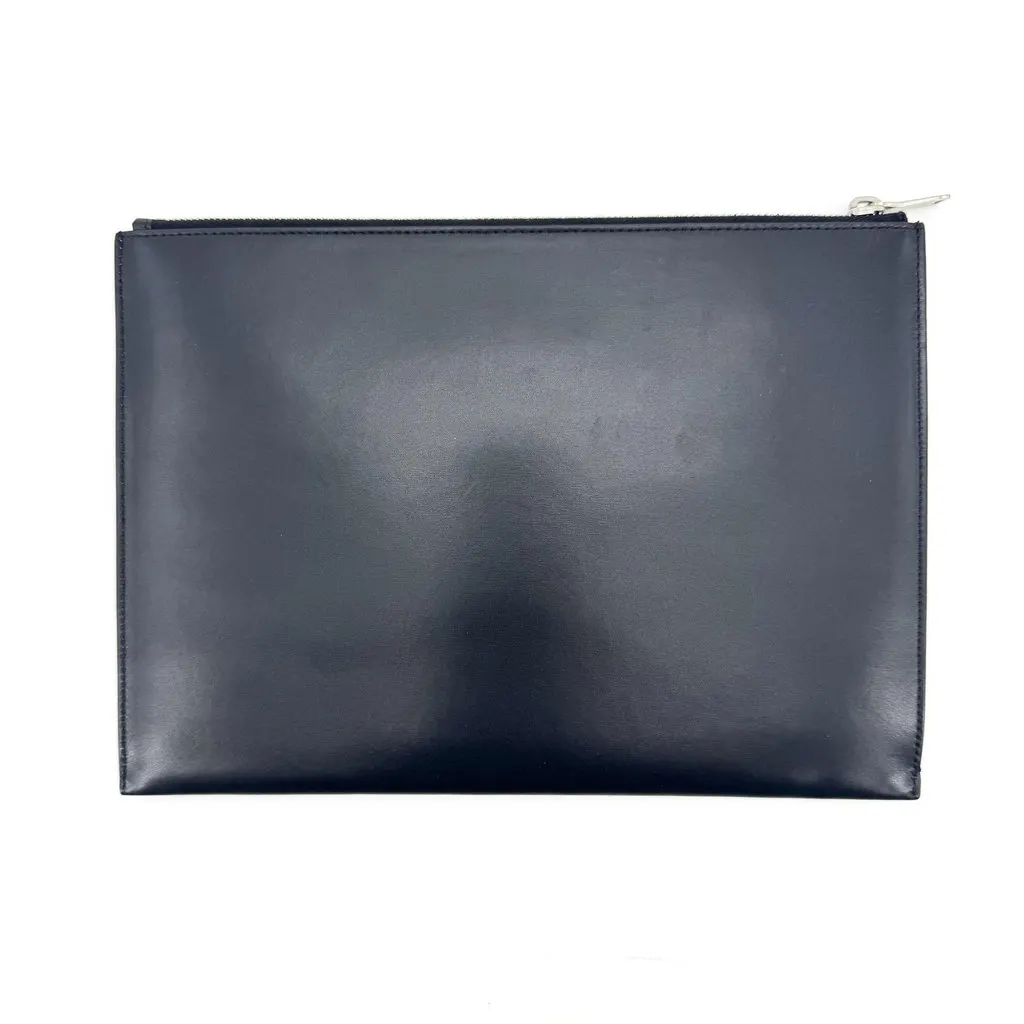 Saint Laurent Monogram Tablet Holder Clutch Bag Black Silver Black Leather Good - Inside View