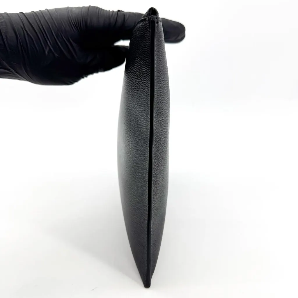 Saint Laurent Grain de Poudre Tablet Sleeve Clutch Bag Black Black Leather Good - Box View