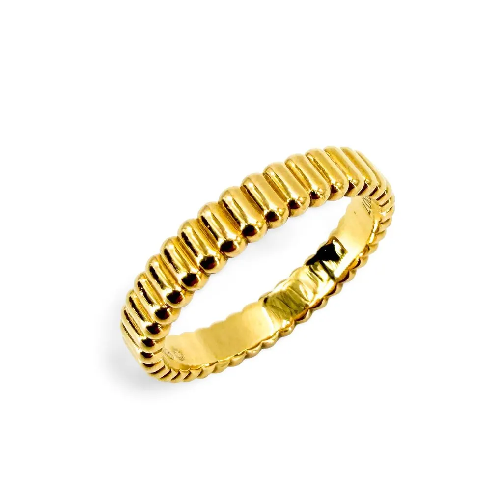 Boucheron Cattle Grogren Small Ring Gold Diamond Good - Front View