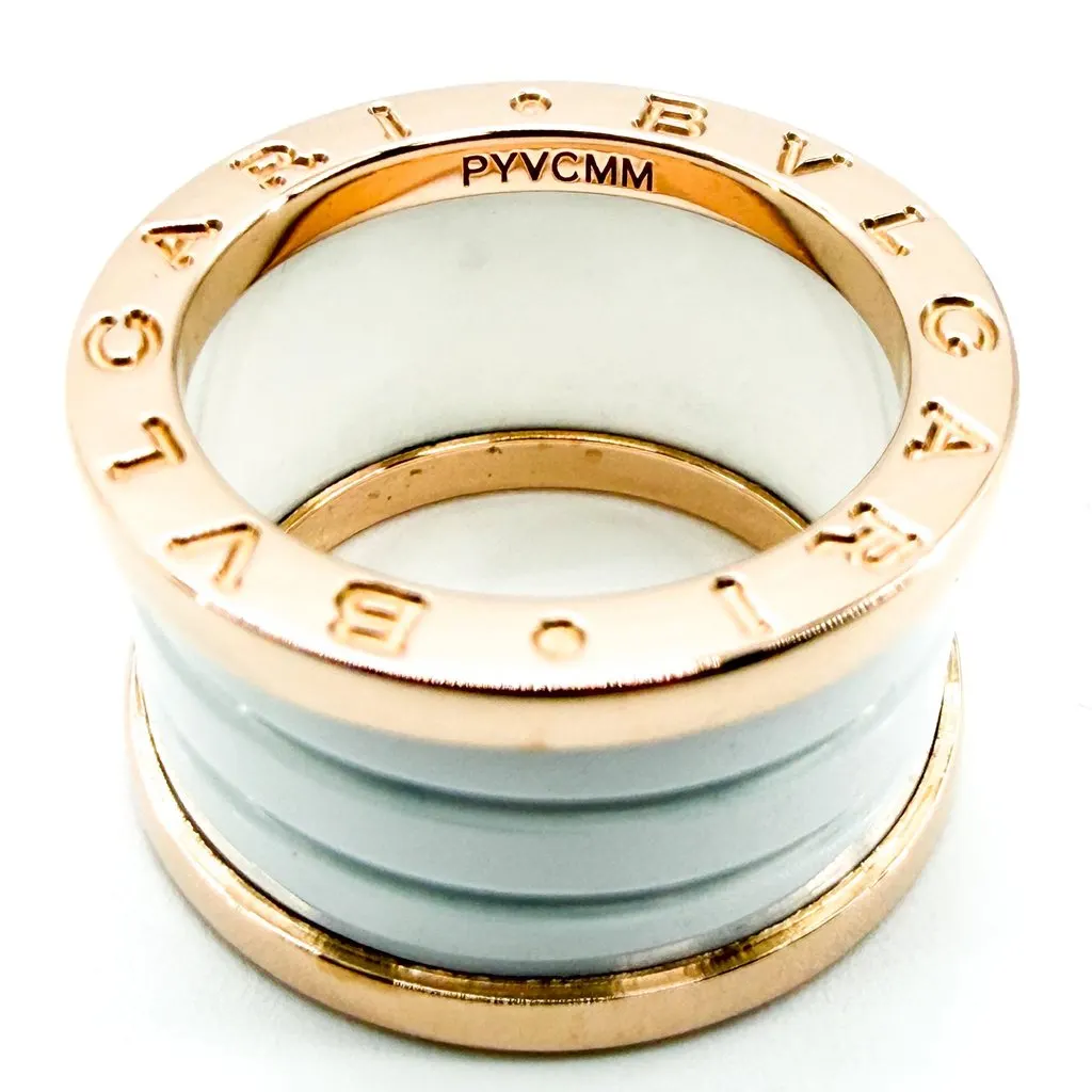 Bvlgari B.Zero1 4-Band Ring Rose Gold White Ceramic White Rose Gold Very good - Box View