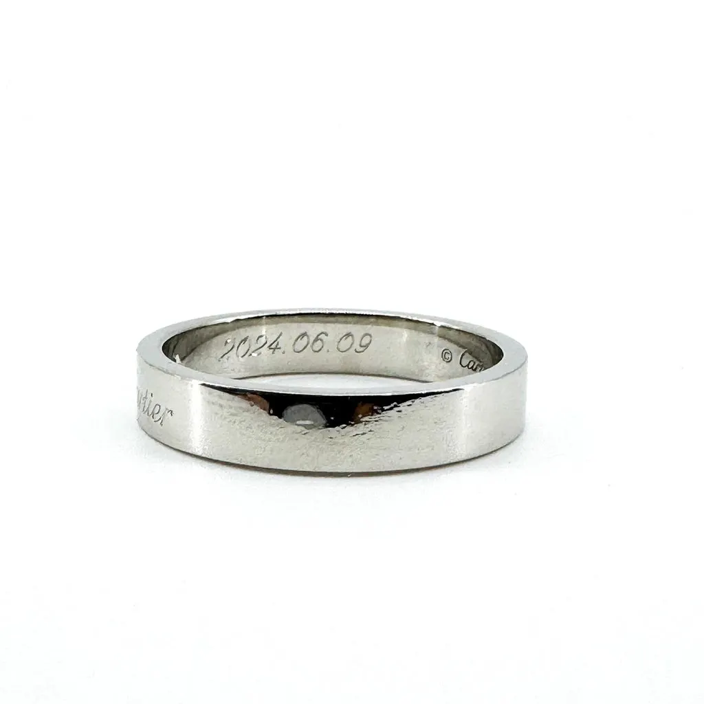 Cartier C de Cartier Wedding Band Platinum 1 Diamond Size 58 Silver Very good - Inside View