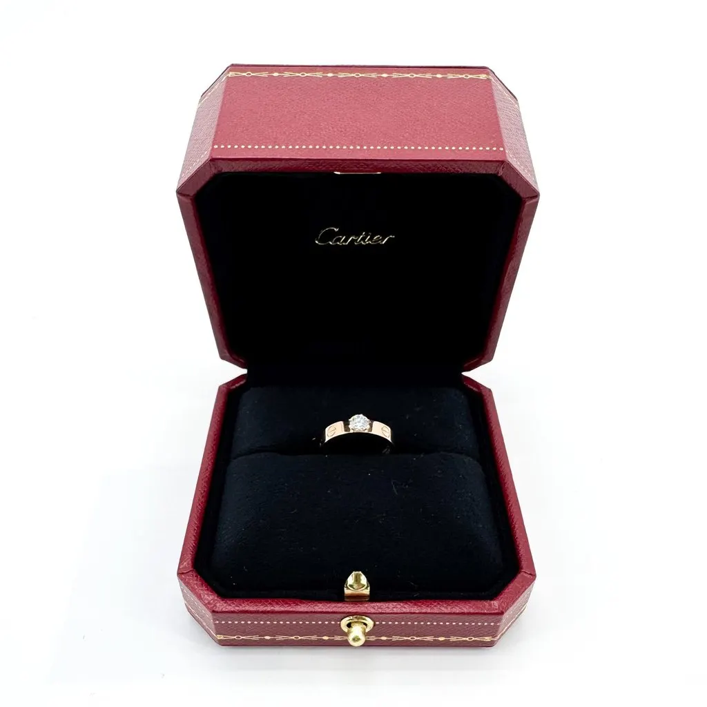 Cartier Love Solitaire Ring 18K Pink Gold Diamond White Very good - Back View