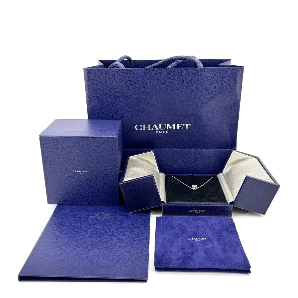 Chaumet Bee My Love White Gold Diamond Black Lacquer Pendant Necklace Black Good - Back View
