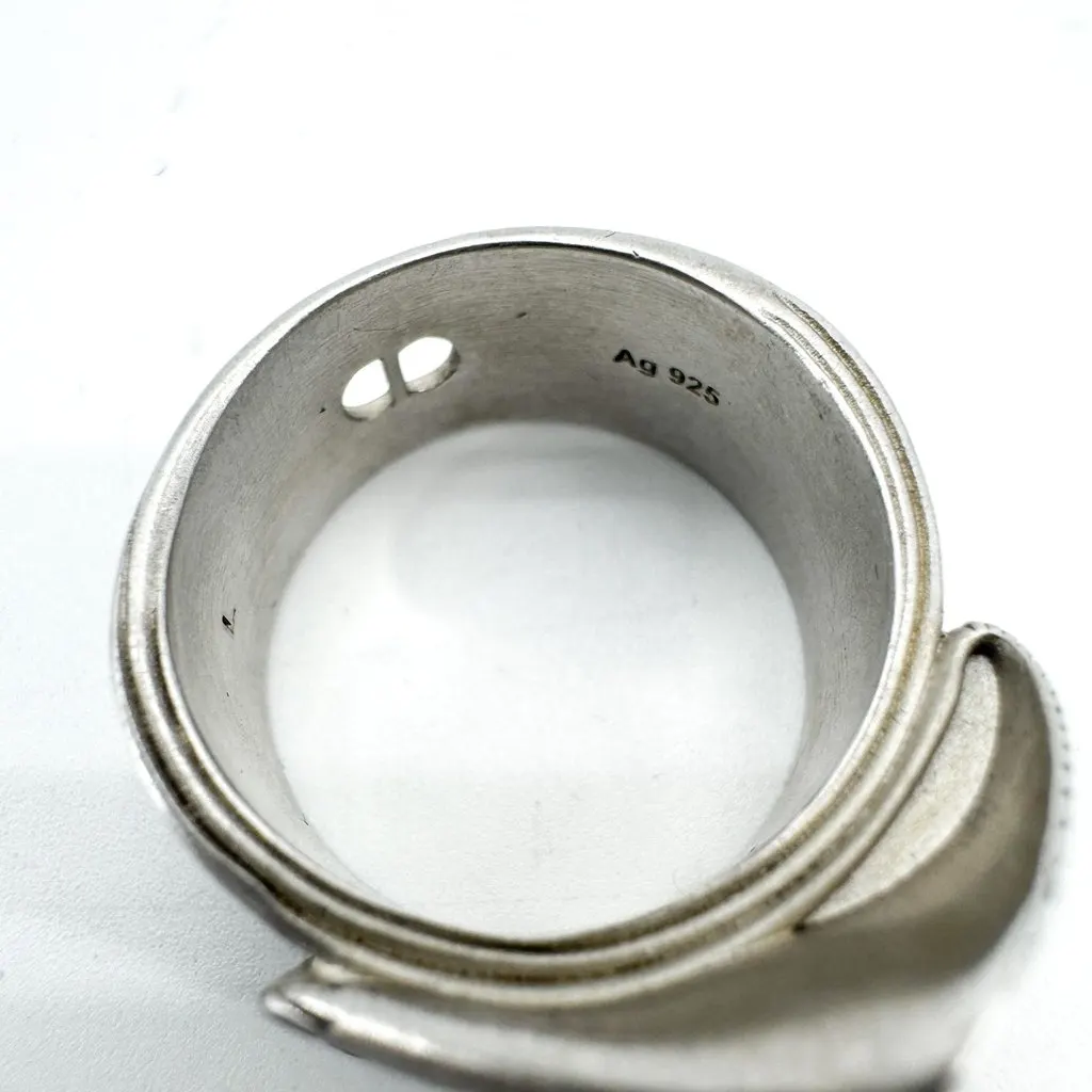 Dior Vintage Silver Tape Measure Star Ring Silver Good - Inside View
