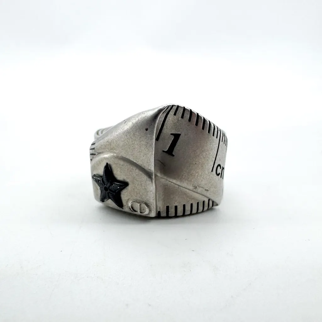 Dior Vintage Silver Tape Measure Star Ring Silver Good - Box View