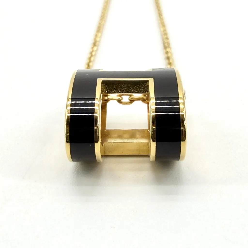 Hermès Pop H Necklace Black Gold Hardware Black Good - Box View