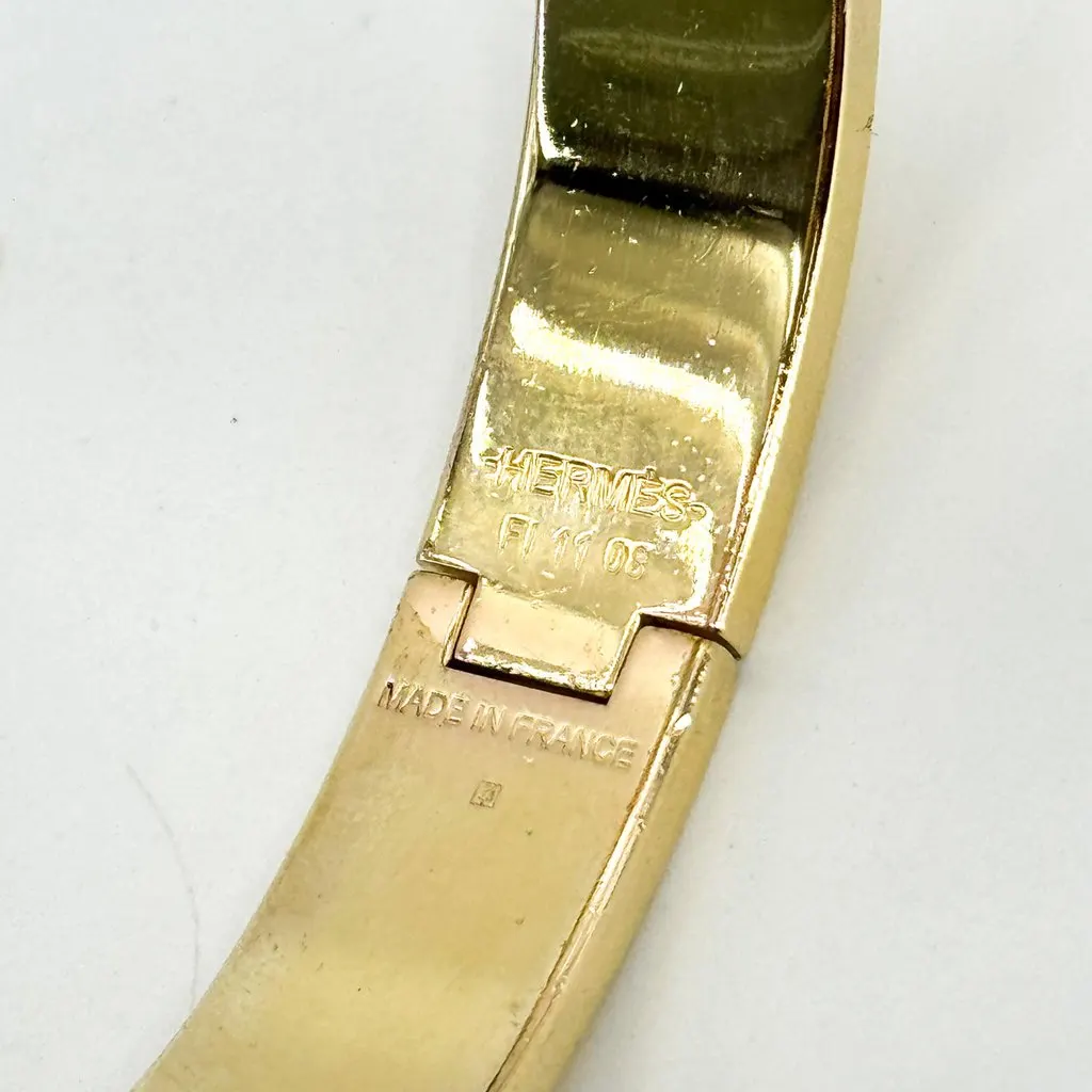 Hermès Clic H Bracelet Gold White PM Gold Good - Back View