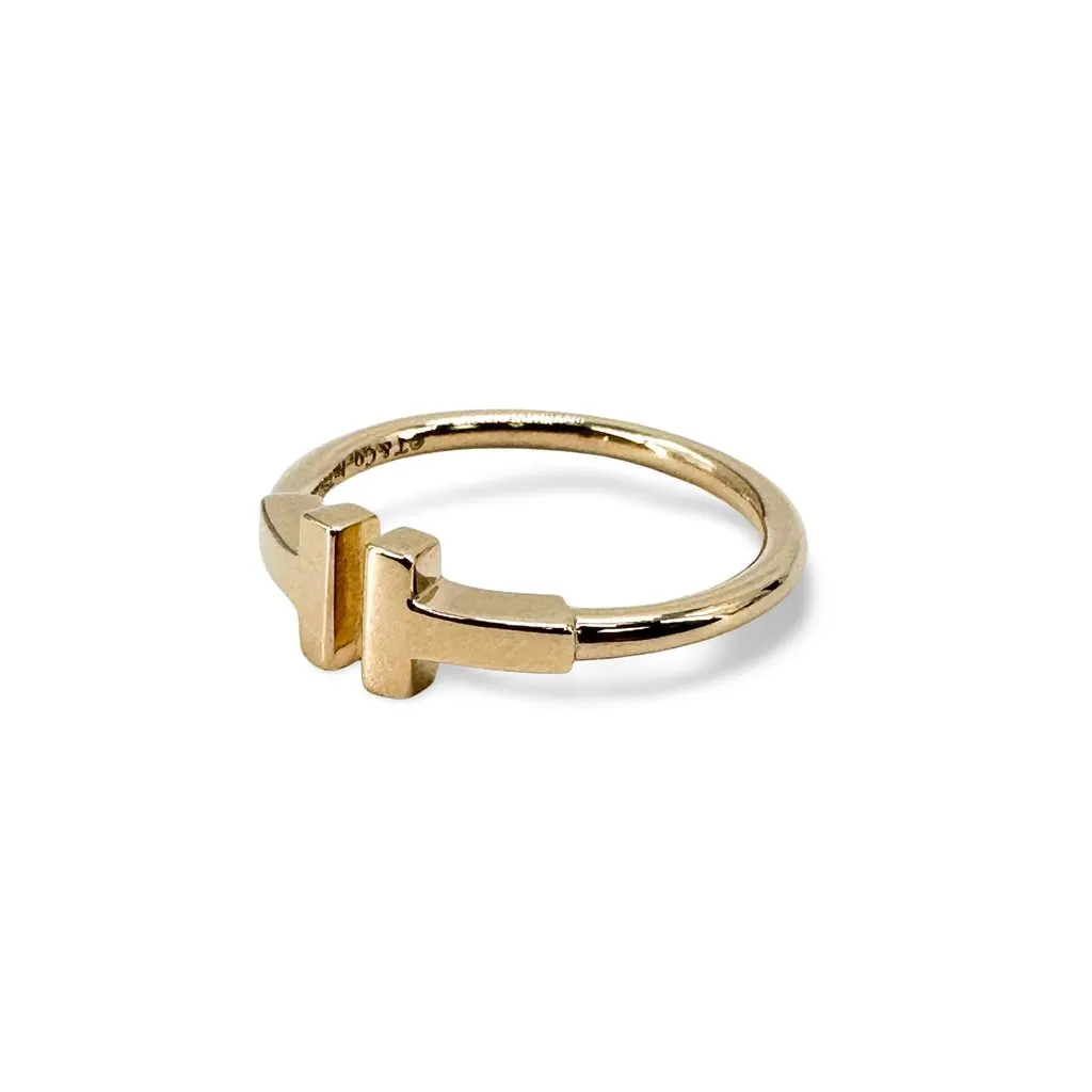 Tiffany & Co . Tiffany T Wire Ring in 18k Rose Gold MultiColor Very good - Front View