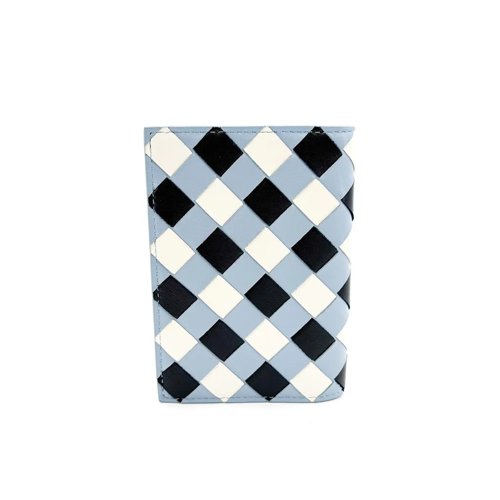 Bottega Veneta Intrecciato Bifold Card Case Pale Blue Black White Black Leather Very good - Inside View