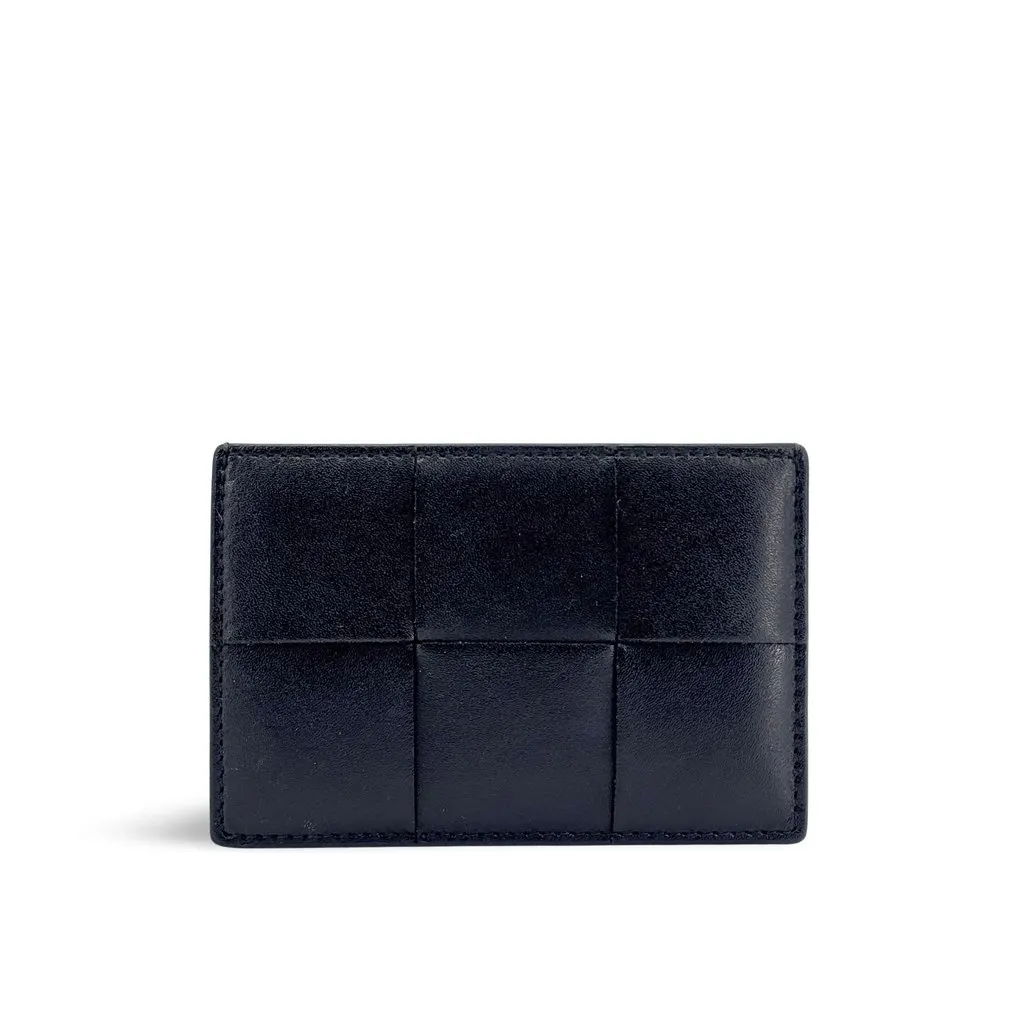 Bottega Veneta Cassette Card Case Black Black Leather Very good - Front View