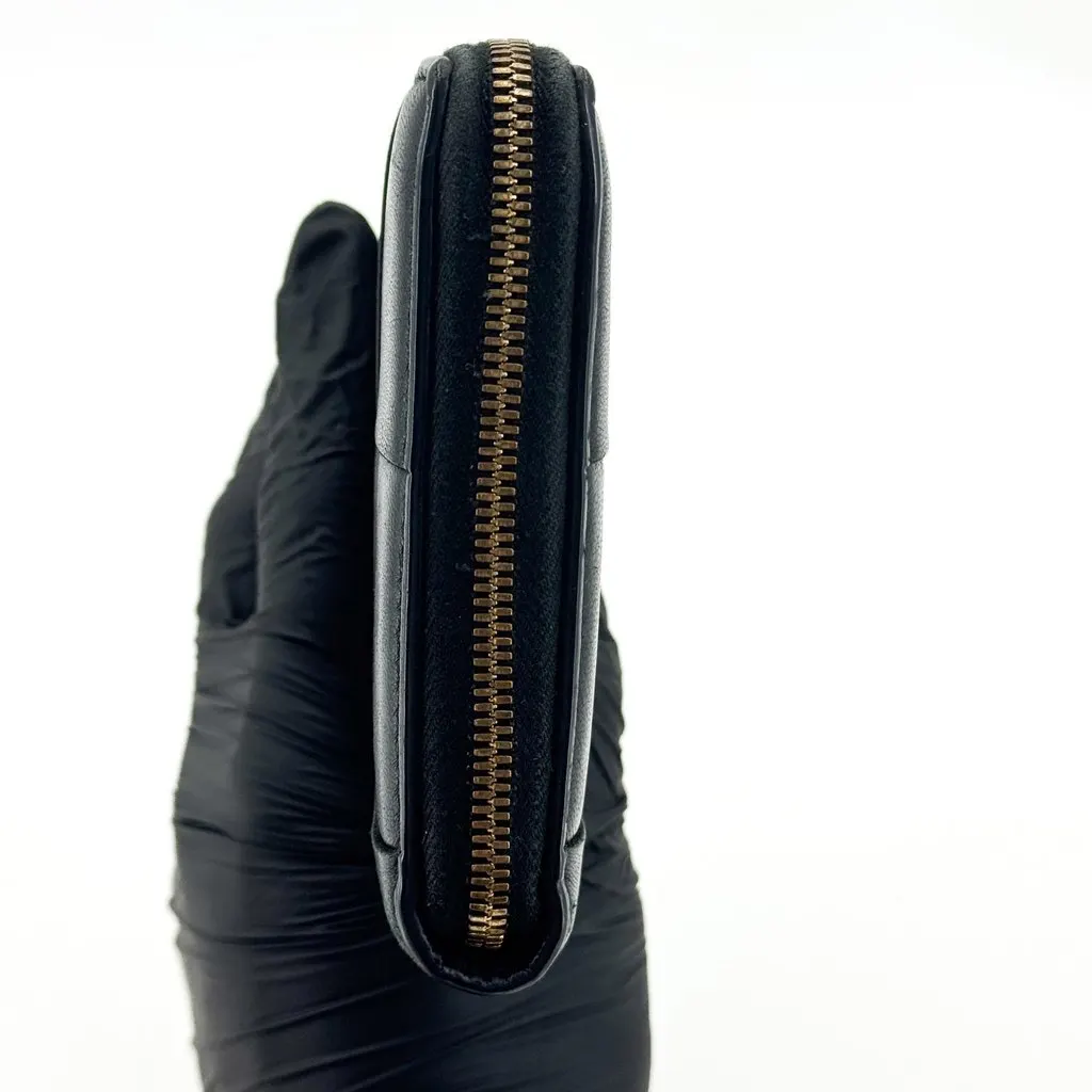 Bottega Veneta Maxi Intrecciato Zip-Around Wallet Black Gold Black Leather Good - Box View