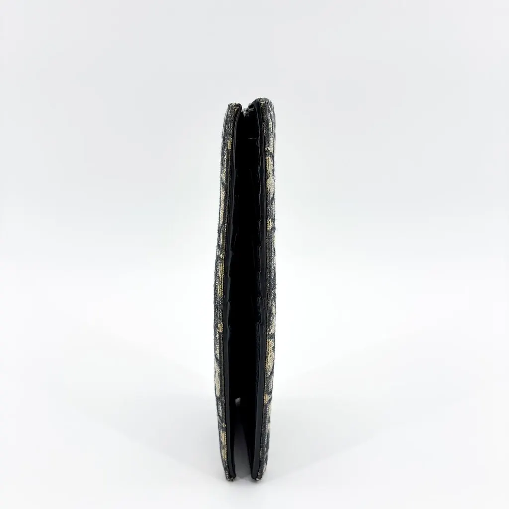 Dior Vertical Long Wallet Beige Black Oblique Jacquard MultiColor Jacquard Very good - Box View