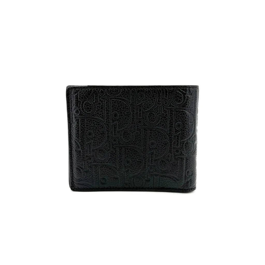 Dior Oblique Galaxy Bifold Wallet Black Black Leather Very good - Back View