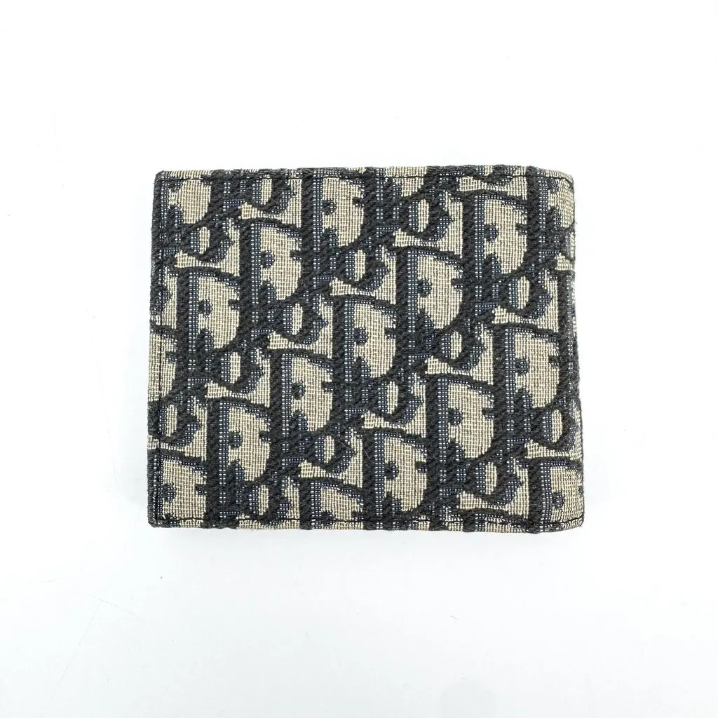 Dior Oblique Jacquard 2-Fold Wallet Navy Beige Jacquard Very good - Inside View
