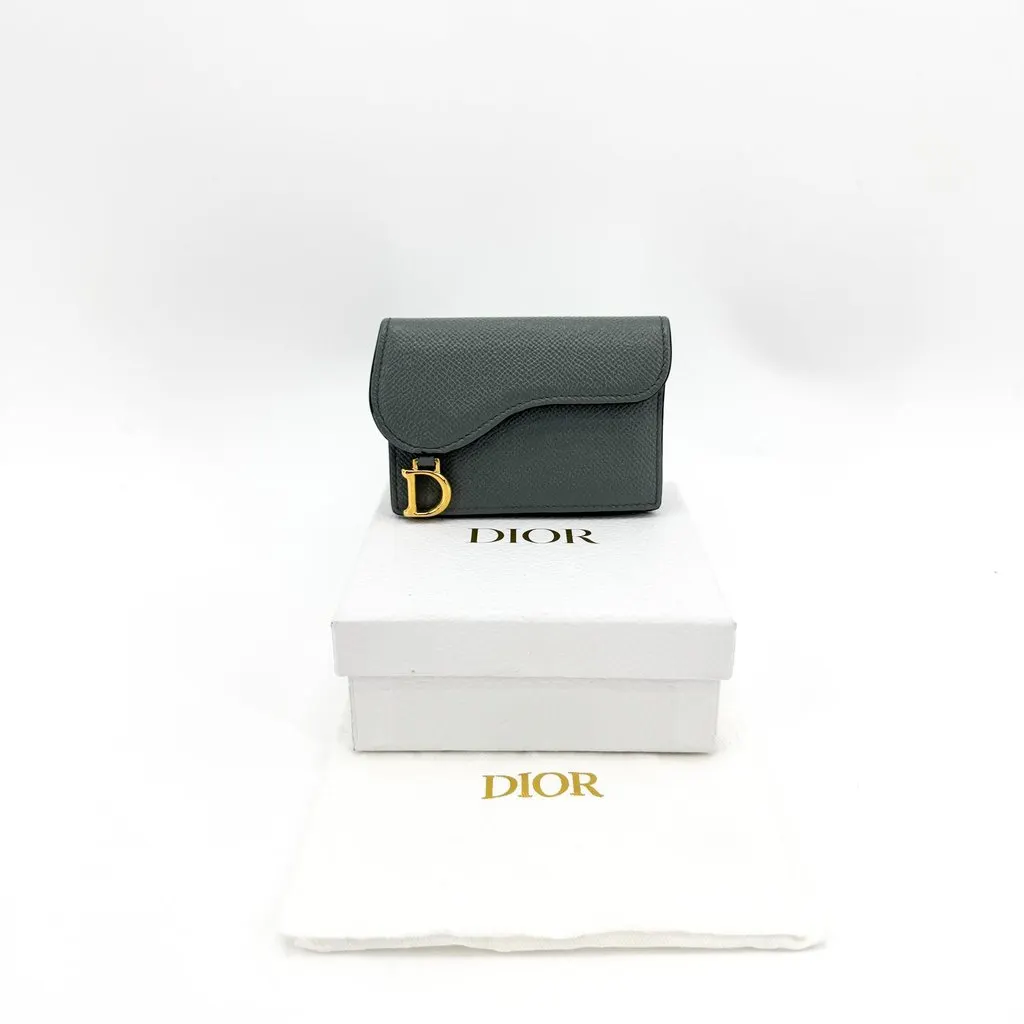 Dior Saddle Lotus Wallet Grey MultiColor Leather Good - Back View