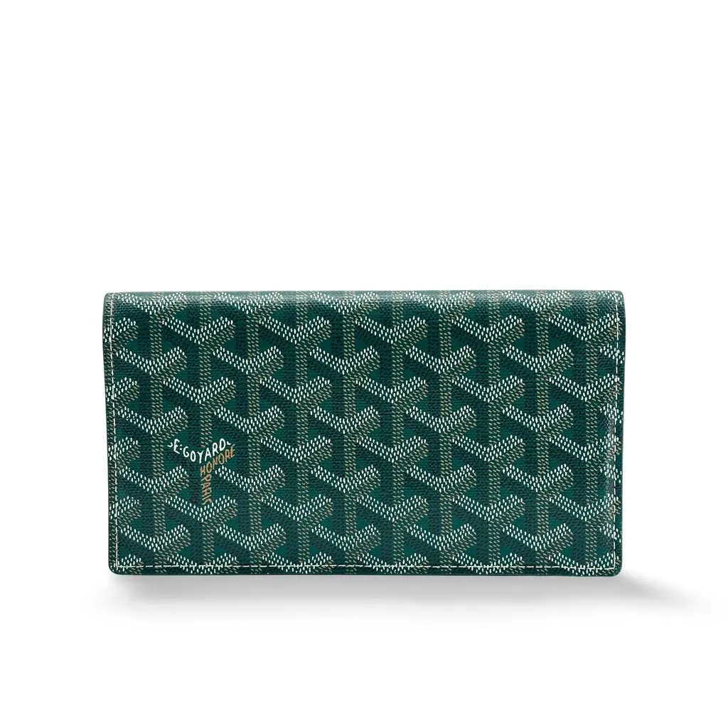 Goyard Richelieu Long Wallet Green Green Canvas Very good - Front View