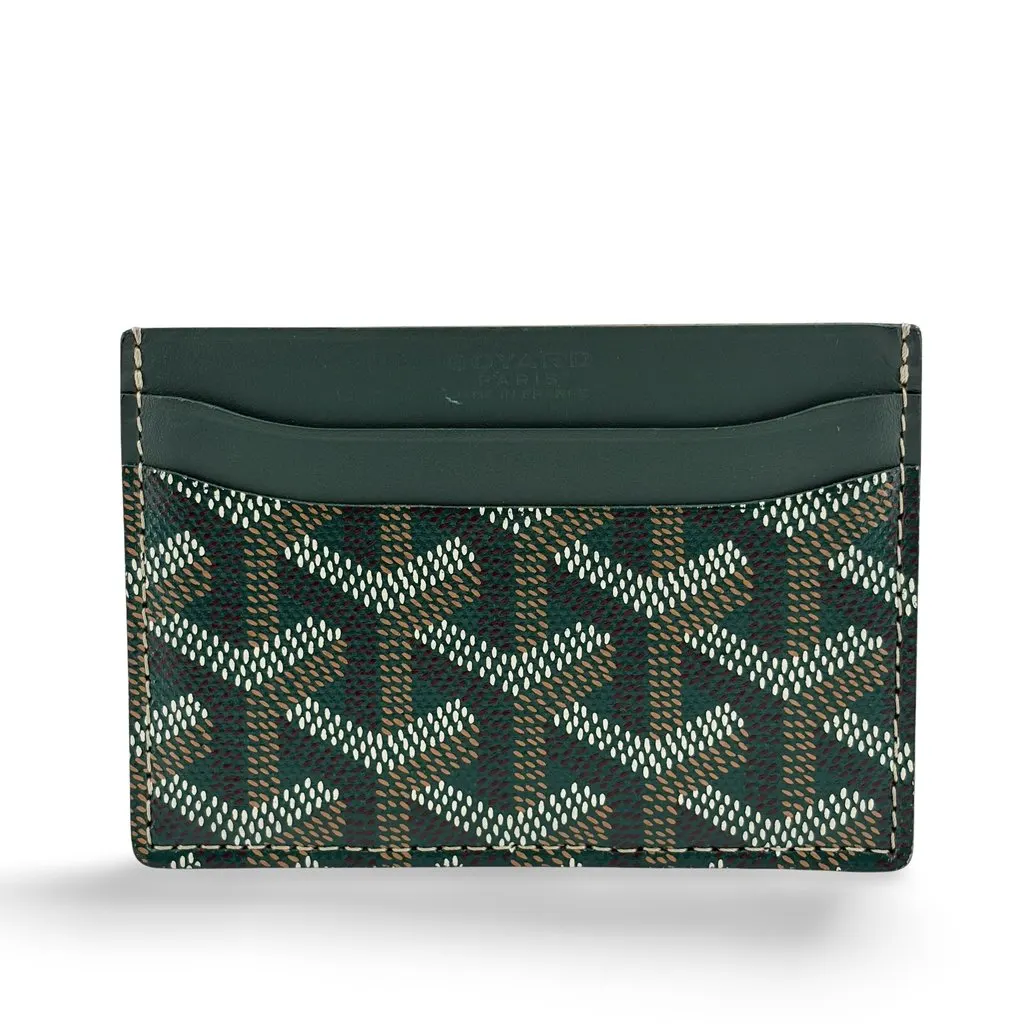 Goyard Saint Sulpice Card Holder Green Black Canvas Very good - Front View