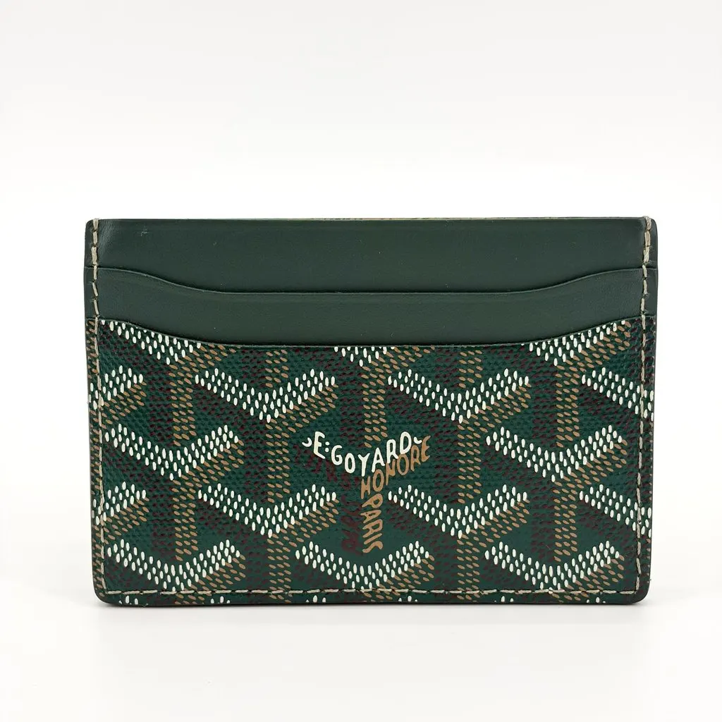 Goyard Saint Sulpice Card Holder Green Black Canvas Very good - Inside View
