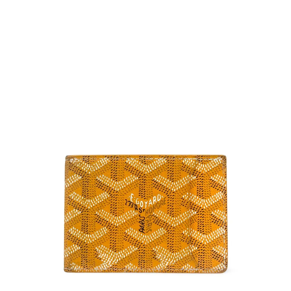 Goyard Insert Victoire Card Holder Yellow Yellow Canvas Good - Front View