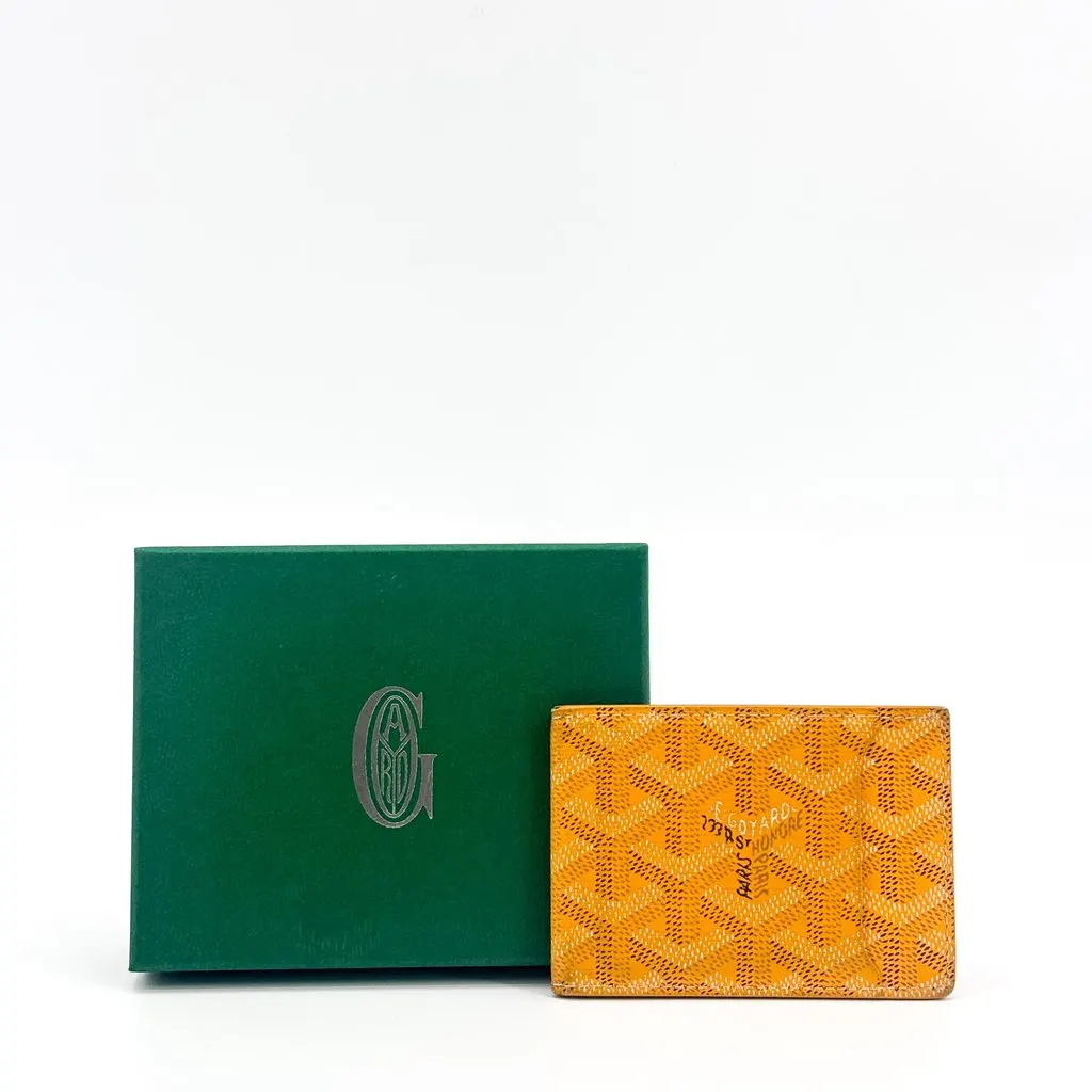 Goyard Insert Victoire Card Holder Yellow Yellow Canvas Good - Back View