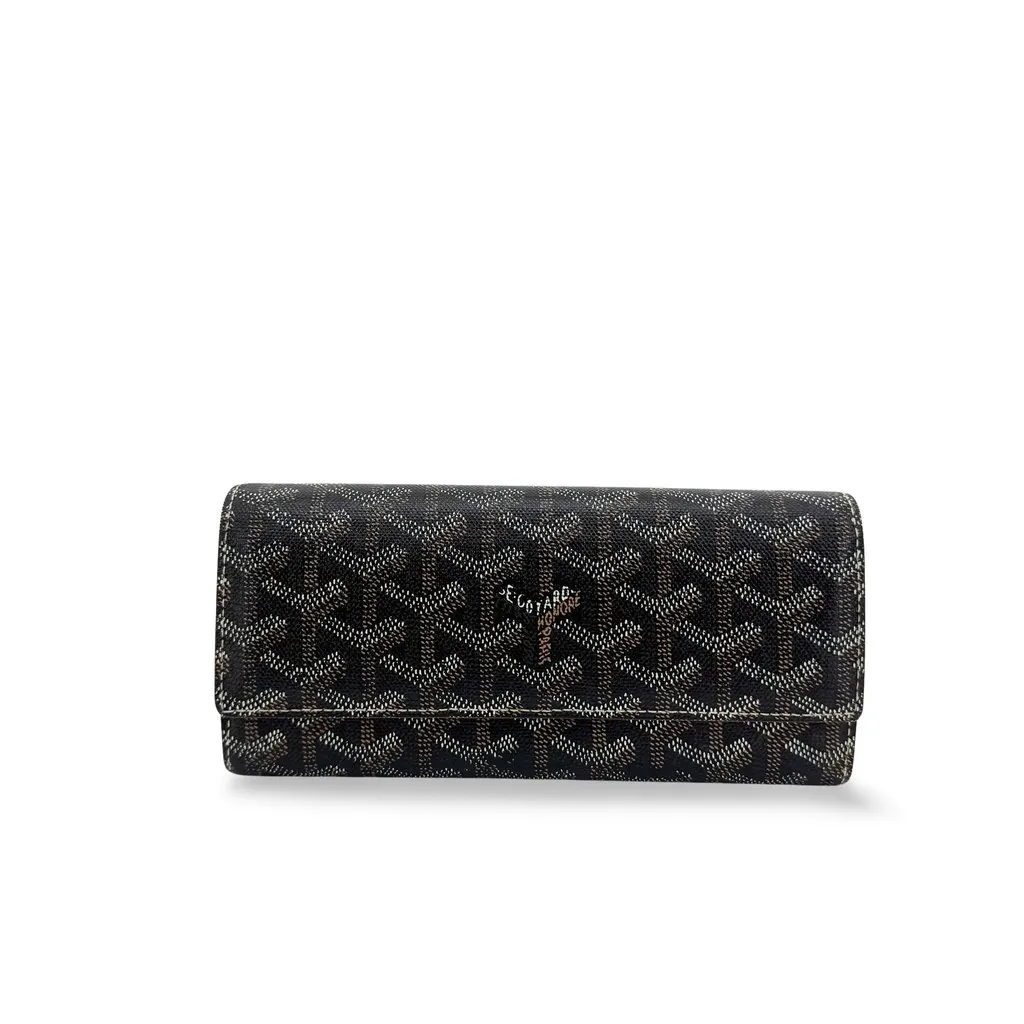 Goyard Richelieu Long Wallet Black Black Canvas Very good - Front View