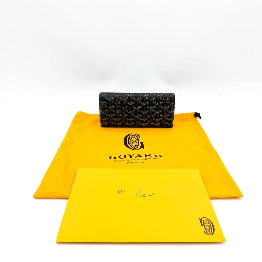 Goyard Richelieu Long Wallet Black Black Canvas Very good - Back View