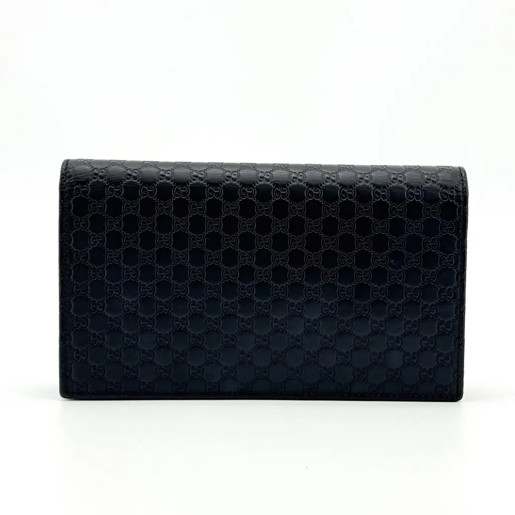 Gucci Microguccissima Long Wallet Black Black Leather Good - Inside View