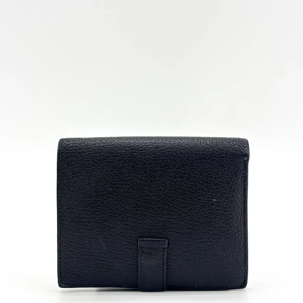 Hermès Bearn Compact Wallet Epsom Black Gold Hardware Black Leather Good - Inside View