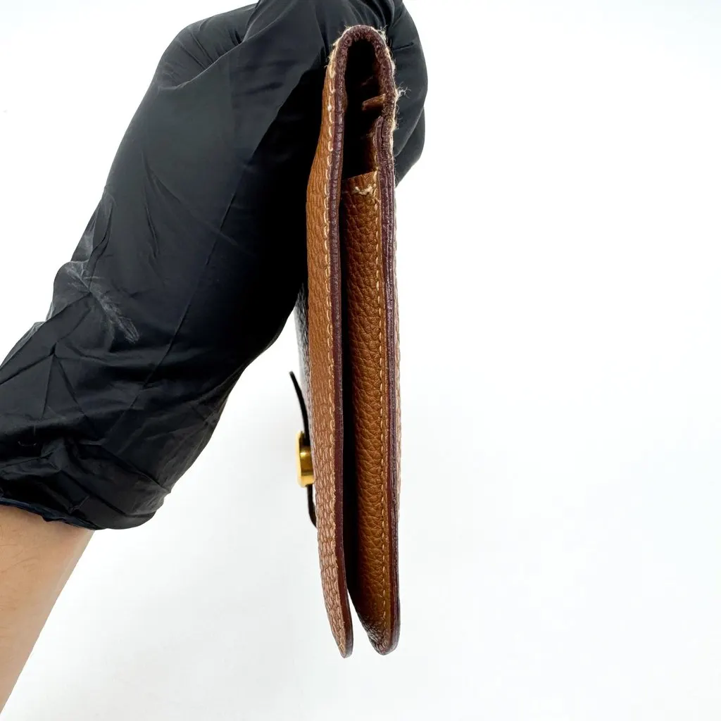 Hermès Dogon Duo Wallet Togo Gold GHW Brown Leather Good - Inside View