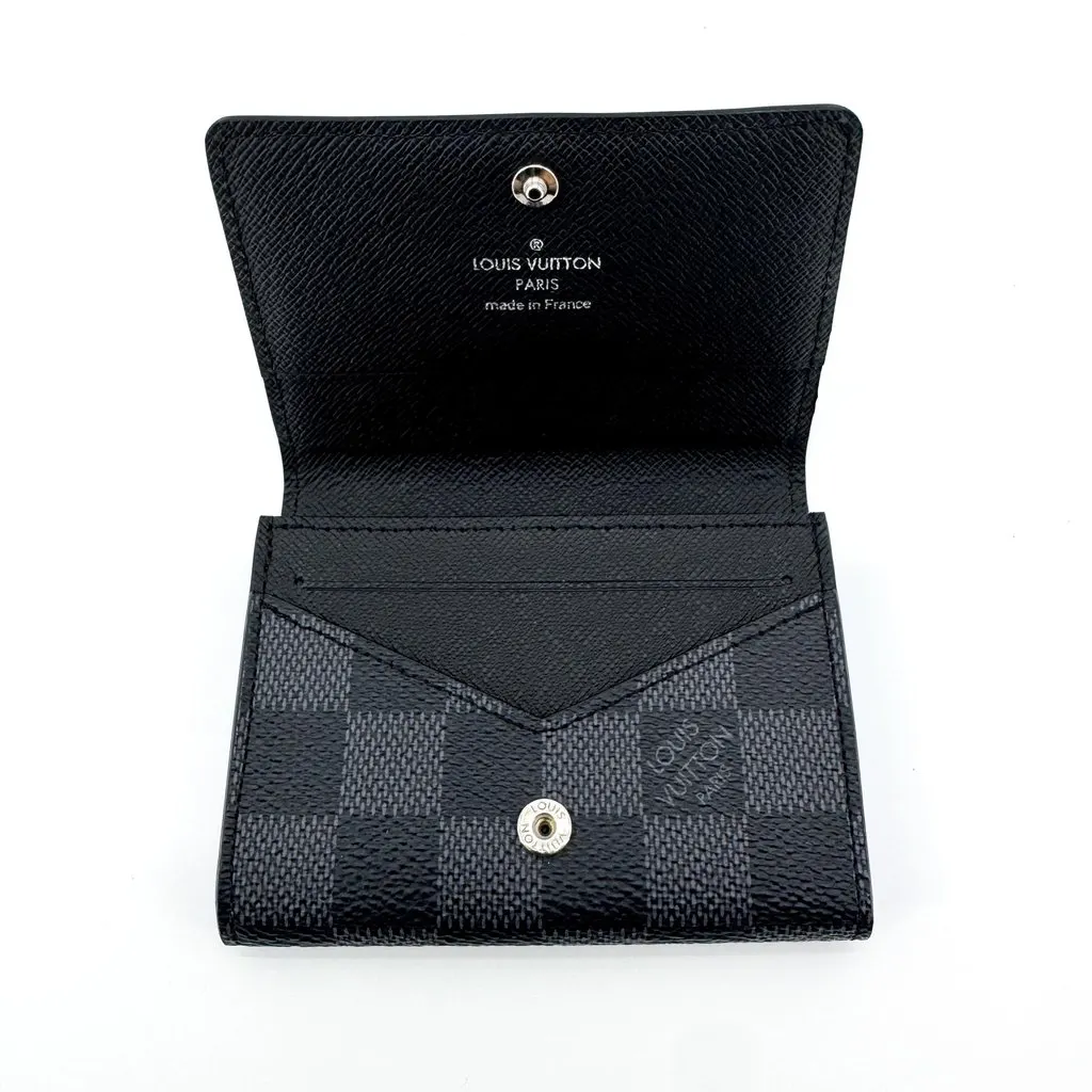 Louis Vuitton Enveloppe Cartes de Visite Damier Graphite Black Canvas Very good - Inside View