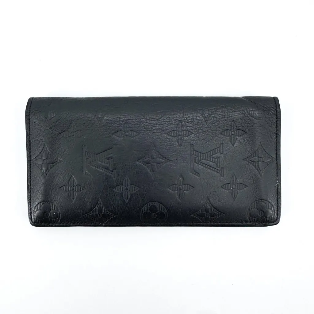 Louis Vuitton Brazza Wallet Monogram Shadow Black Black Leather Good - Inside View